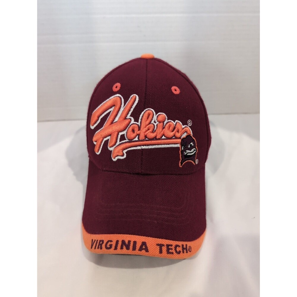 VINTAGE VIRGINIA TECH HOKIE CAP "Top of the World" Adjustable Maroon/Orange 90s